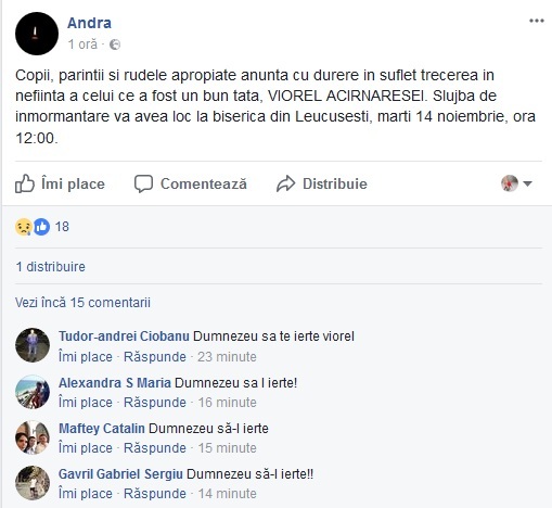 Mesajul fiicei afaceristului din Falticeni