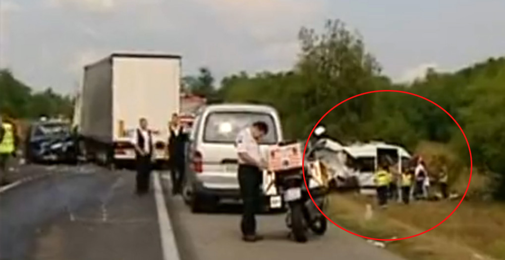 Microbuzul in care s-ar fi aflat pasagerii romani