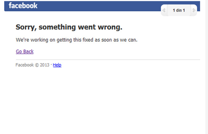 Acesta este mesajul afisat pe Facebook