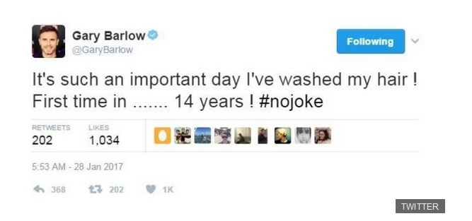 Gary Barlow a mărturisit recent că nu glumeşte şi nu şi-a mai spălat părul de 14 ani