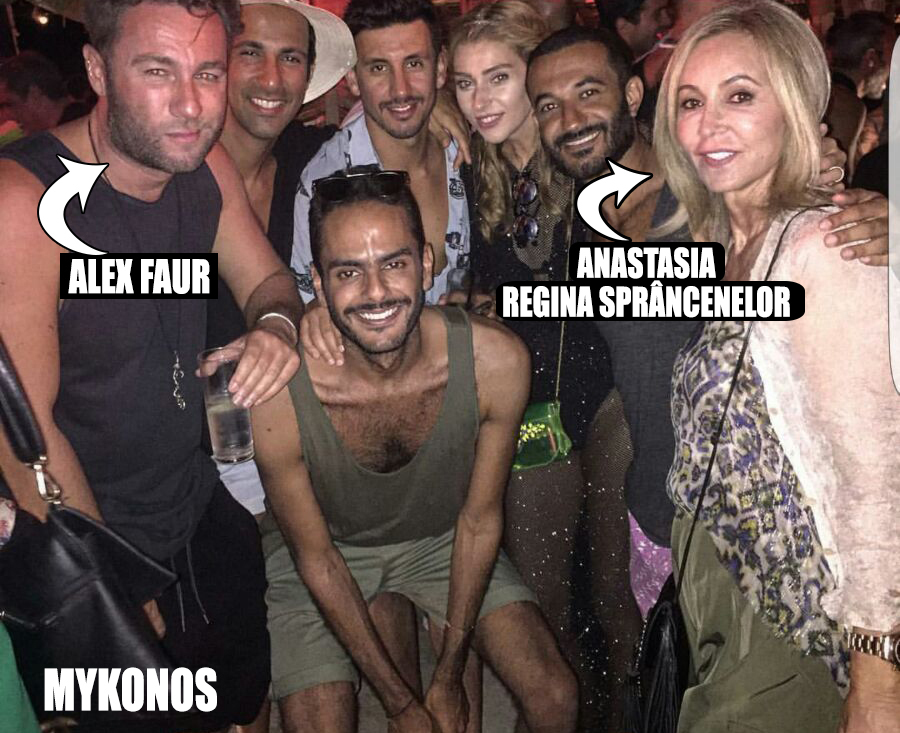 Fostul prieten al lui Rani şi gaşca din Mykonos. Printre arabi, indieni şi alţii, o vedem şi pe Anastasia Soare, regina sprâncenelor din Beverly Hills