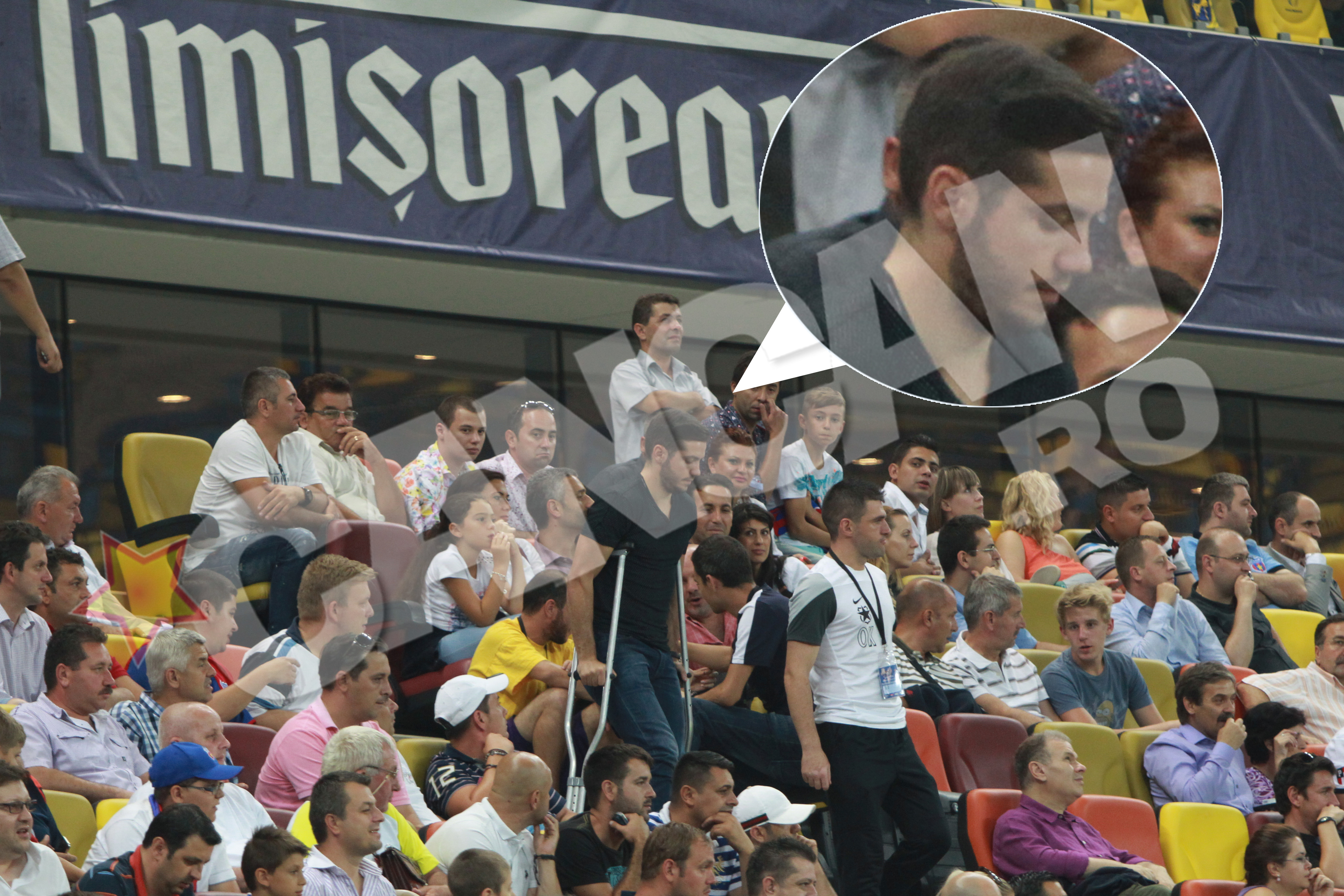 Cu toate ca este accidentat, Chipciu si-a sustinut coechipierii din tribune