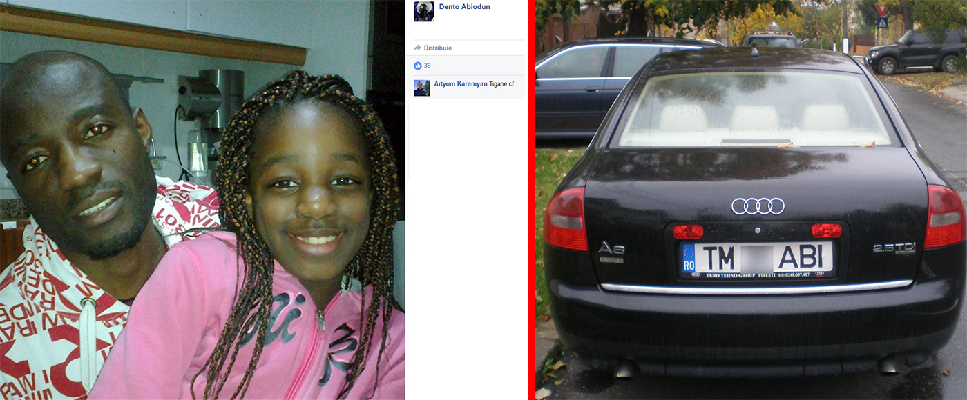 Abiodun se mândreşte pe contul lui de Facebook cu un Audi (înmatriculat cu nr. ABI) pe care îl conducea pe vremea când locuia la Timişoara. Tot din acea perioadă datează şi prietenia cu fostul coleg, armeanul Artyom Karamyan