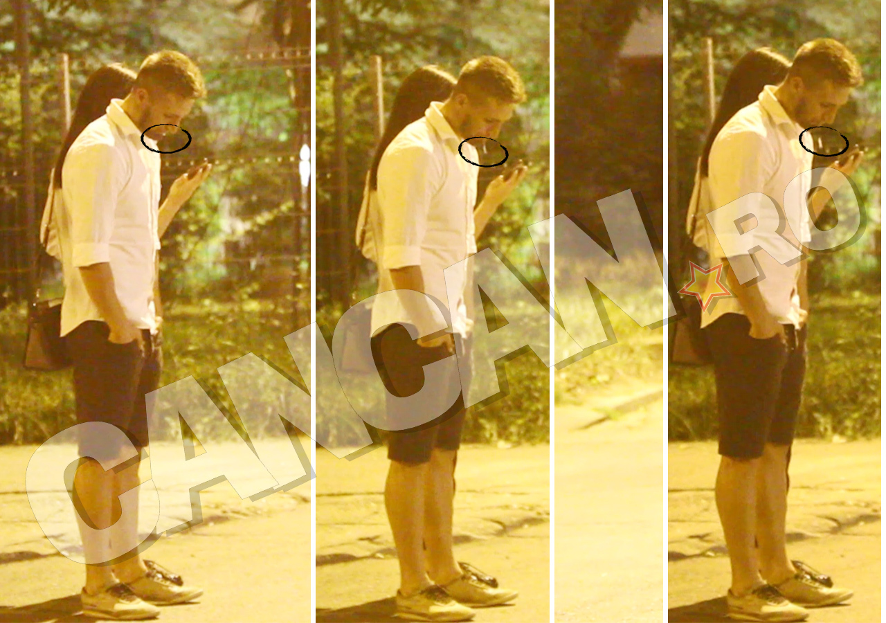 Iubita sa încerca să găsească un taxi, însă Ionuţ a preferat să nu se implice şi să dea drumul unei „avalanşe“ de scuipături pe trotuar