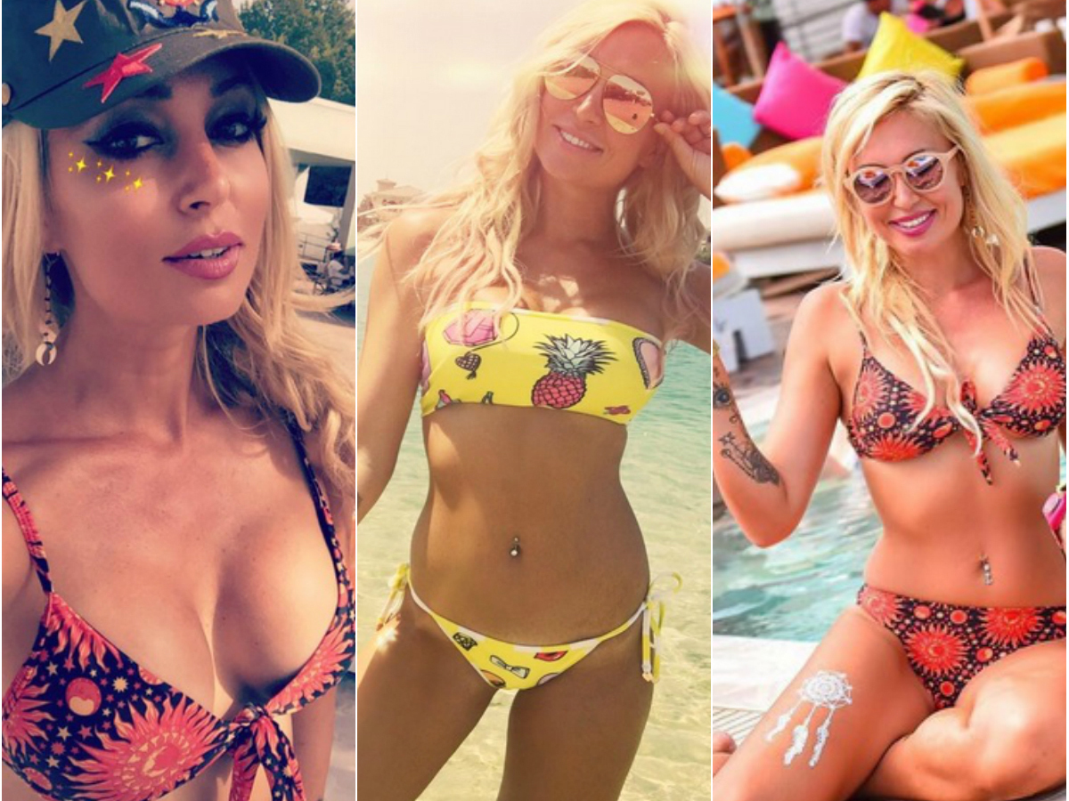 Soţia lui Walter Zenga şi-a etalat formele de invidiat, în costum de baie, în special sânii „tunaţi“ pe care i-a scos în evidenţă