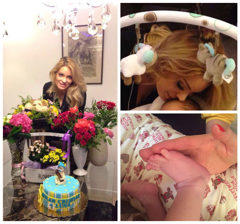 Valentina Pelinel îşi ţine copilul departe de ochii curioşilor.