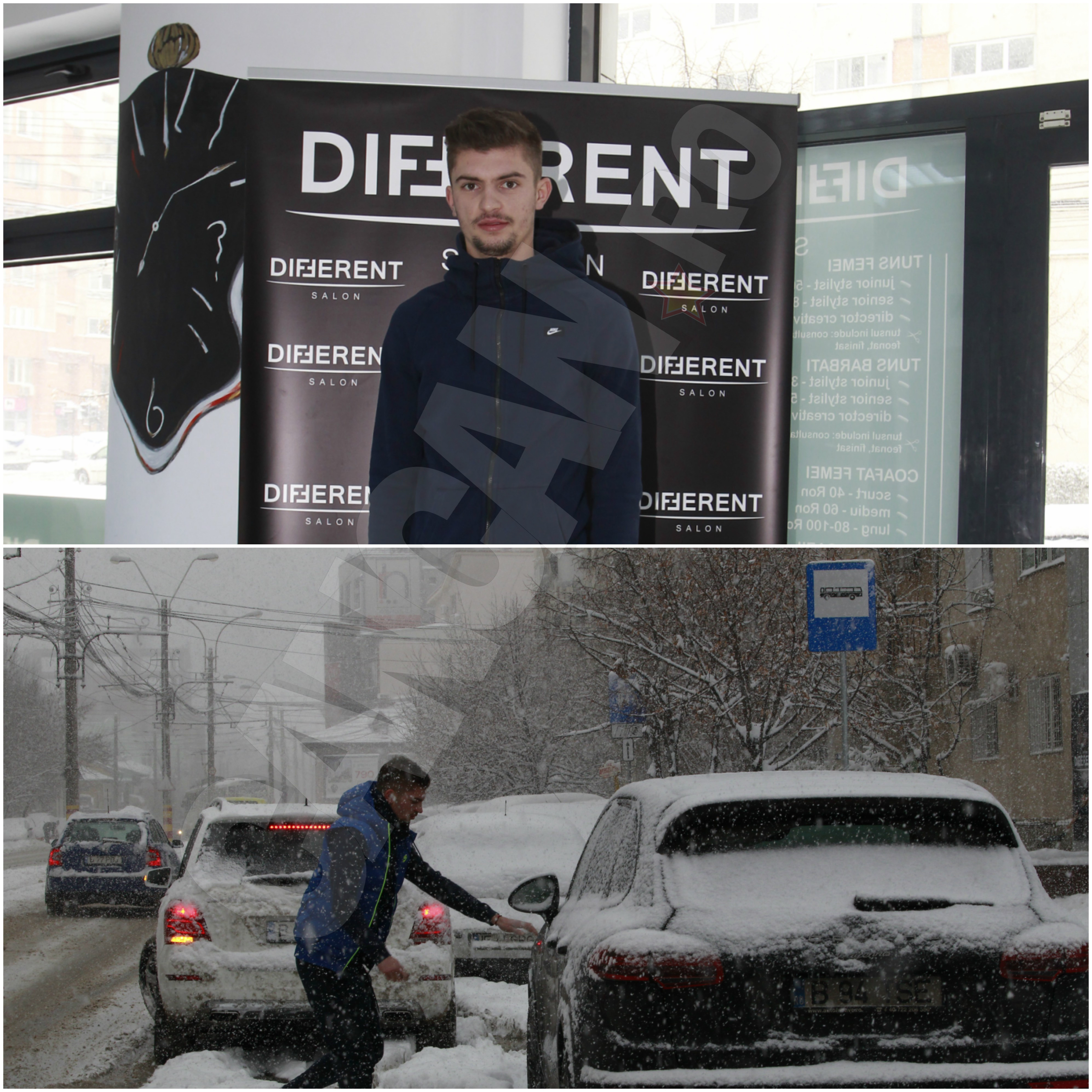 Nici ninsoarea, nici codul portocaliu din Bucureşti nu l-au oprit pe Tănase să se tundă la începutul lui 2017