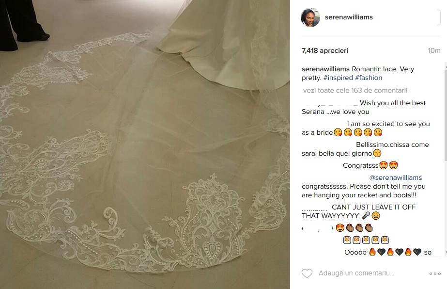 Serena Williams şi-a ales rochia de mireasă