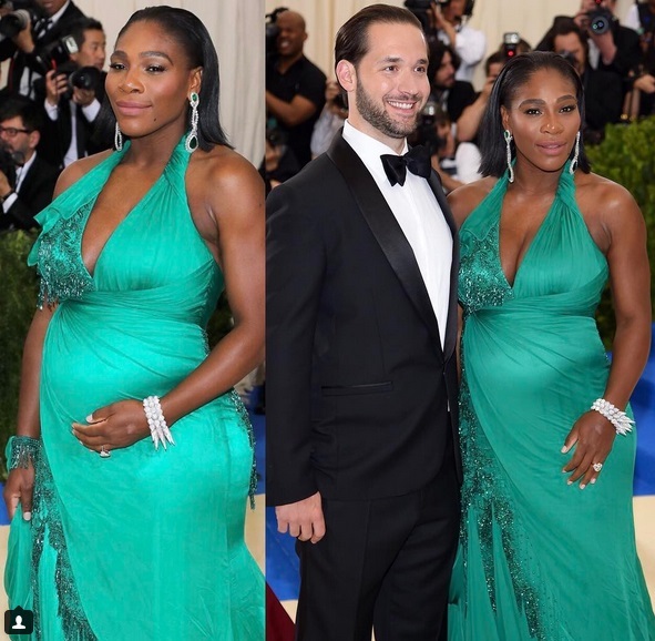 Serena Williams şi-a etalat burtica de gravidă la Gala Met 2017