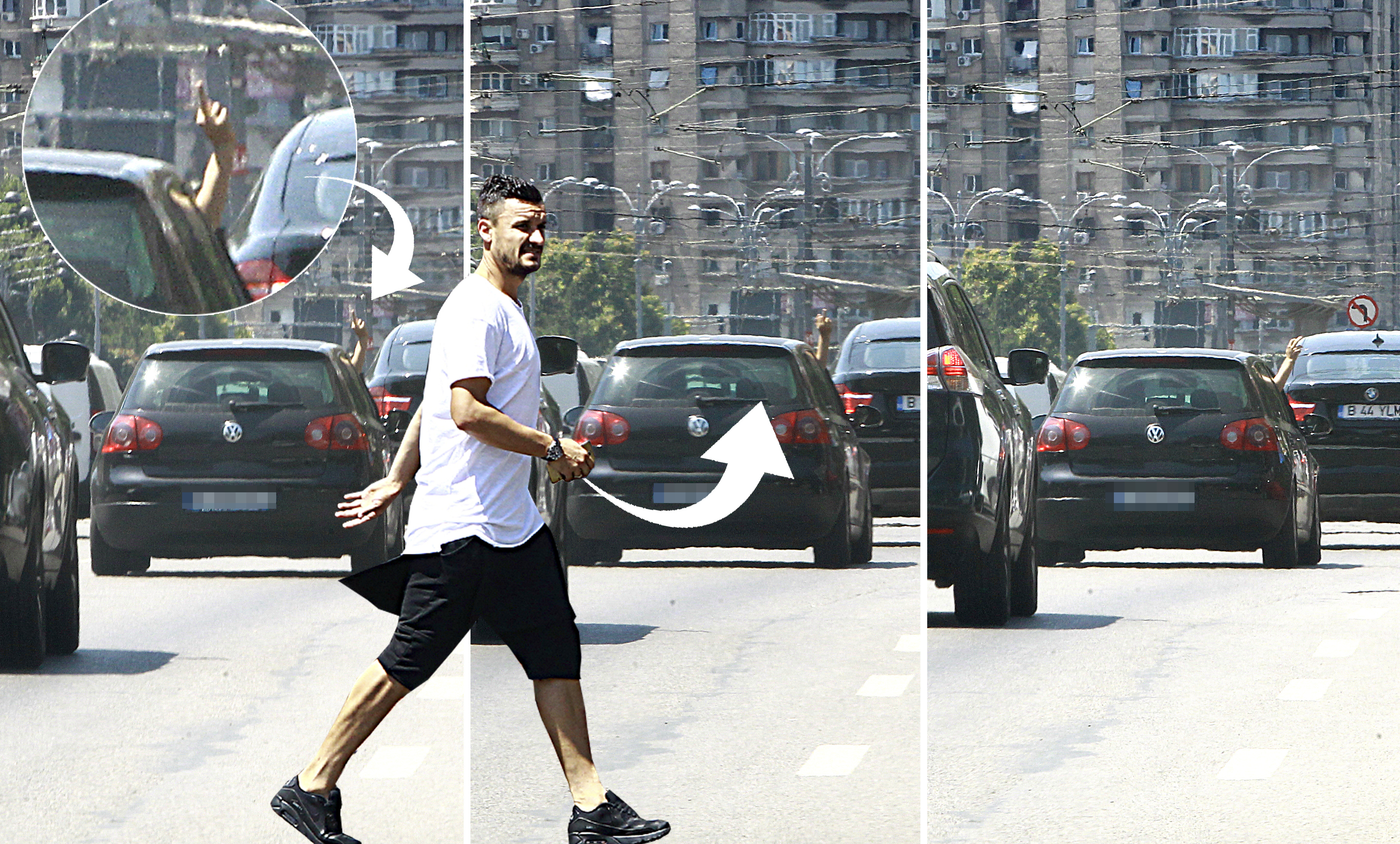 Budescu l-a imitat pe celebrul Mr. Bean, arătând degetul mijlociu în timp ce se afla în maşină, în dreapta şoferului