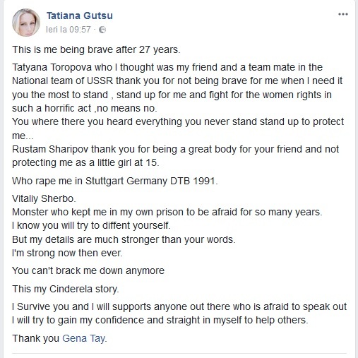 Tatiana Guţu susţine că a fost violată pe când avea numai 15 ani