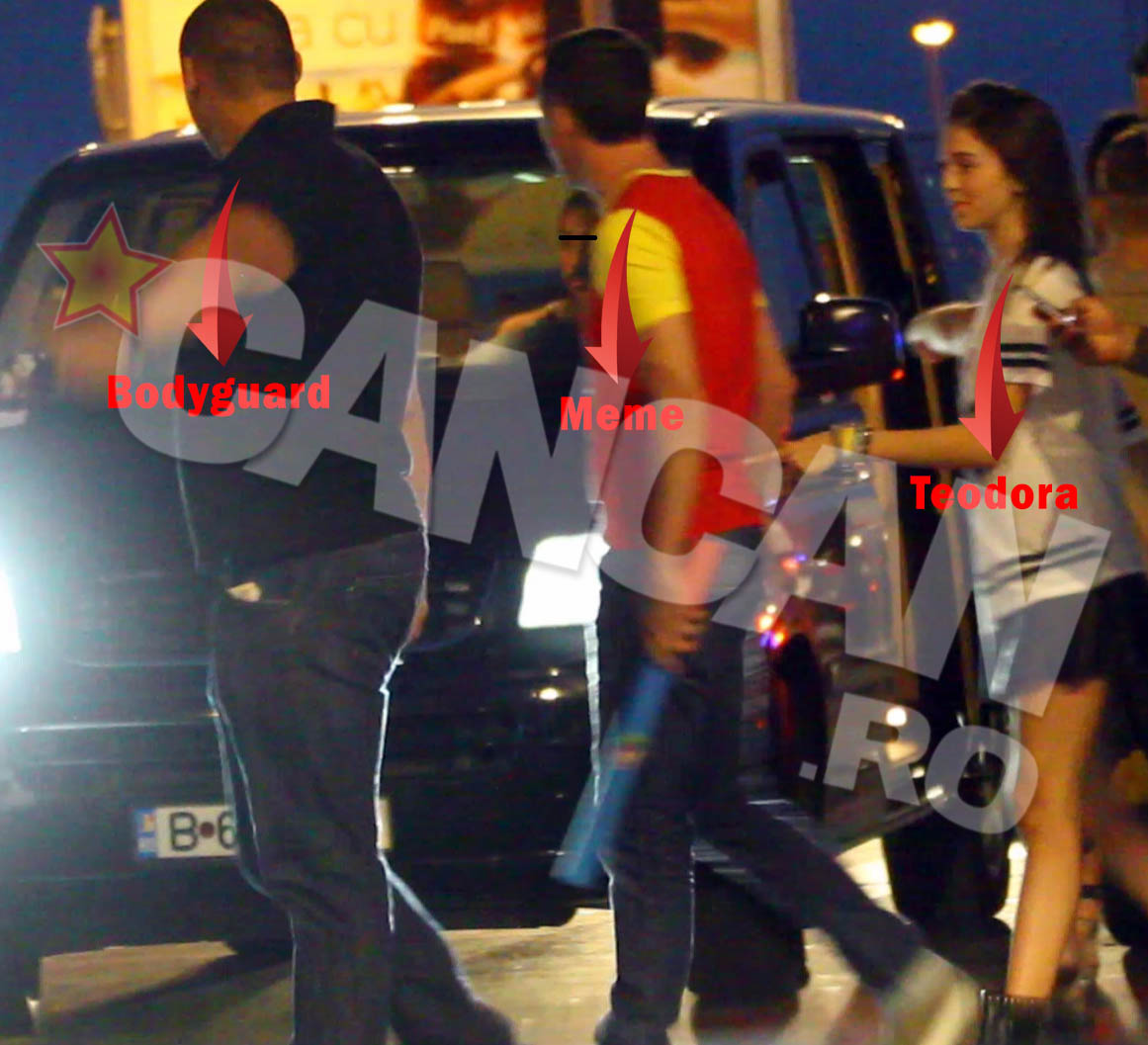 Unul din bodyguarzi are grija sa opreasca, un pic, traficul, pentru a trece ceata lui Meme