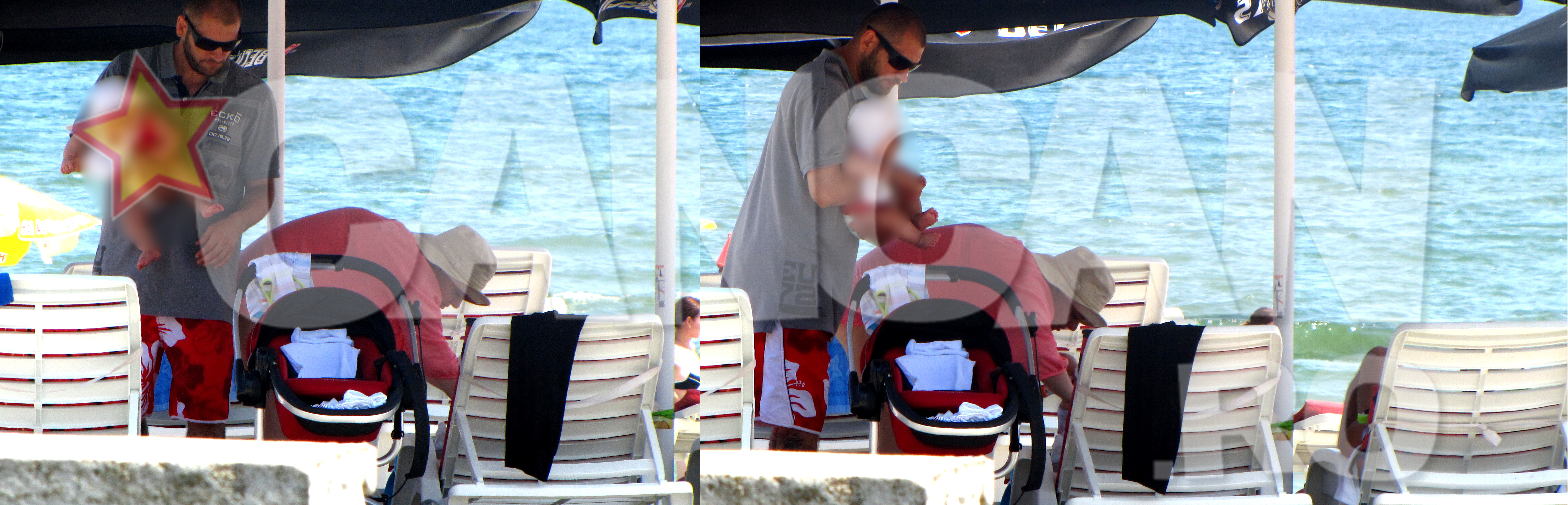 Caddy s-a ocupat personal de masa de pranz a bebelusului, care a constat intr-un biberon zdravan cu lapte