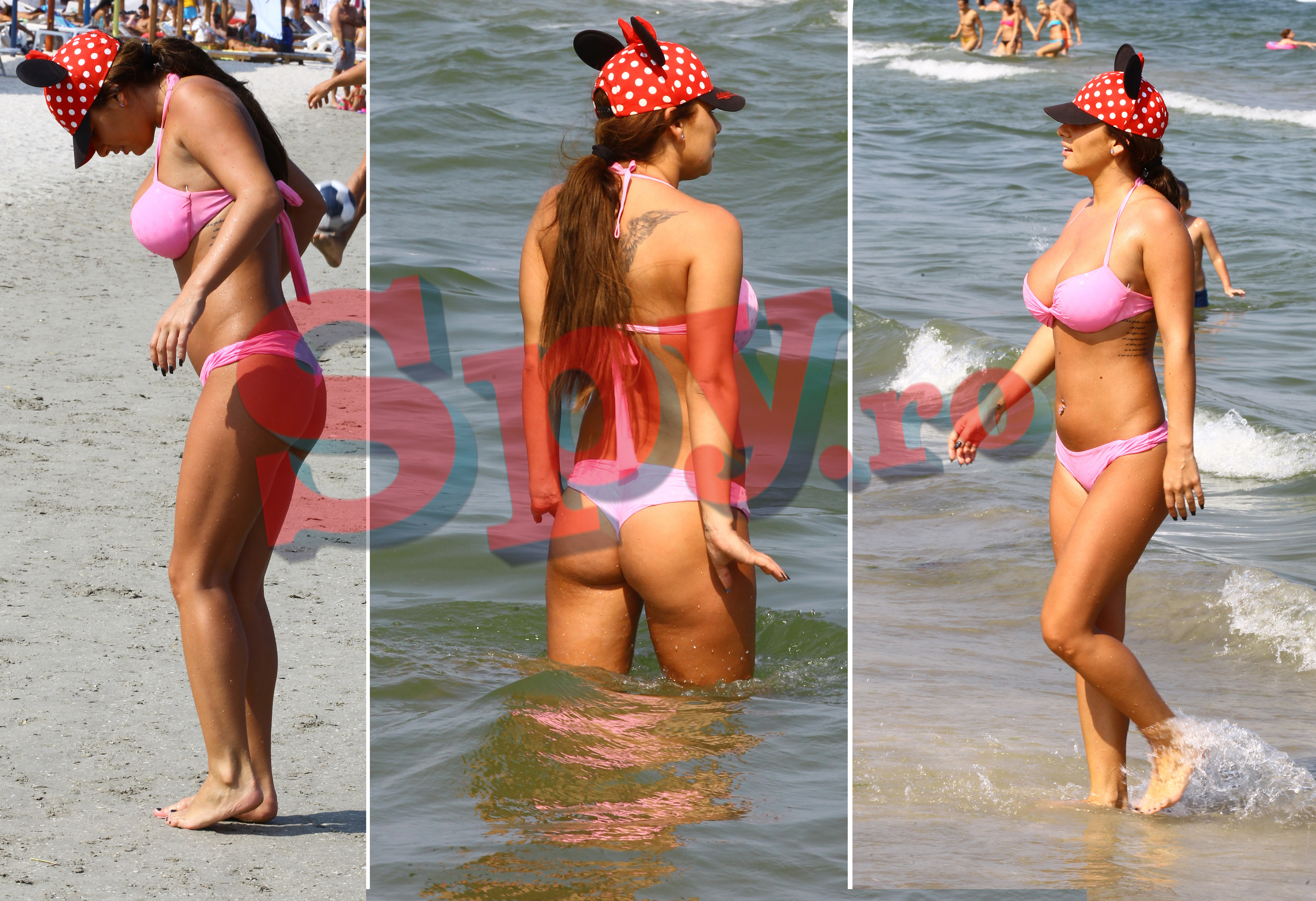 Focoasa Roxana si-a scos din captivitate pieptul voluptos, lasandu-l prada ultravioletelor si ochilor flamanzi de pe plaja