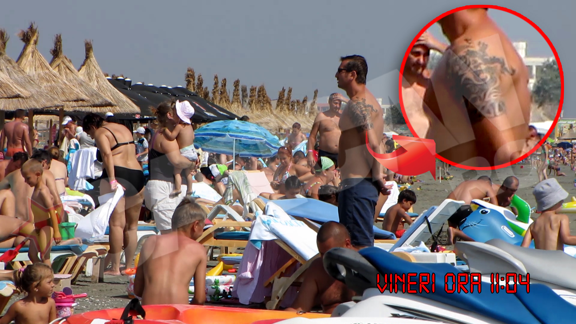 Deputatul iesea imediat in evidenta pe plaja, prin muschi si tatuaje