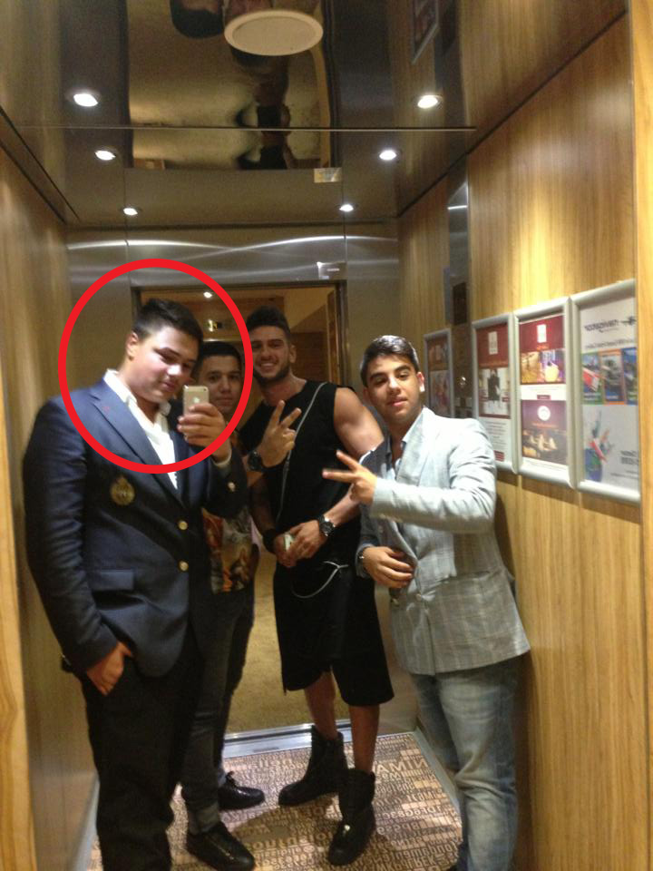 Baiatul camatarului Calu s-a fotografiat in lift si cu Dorian Popa