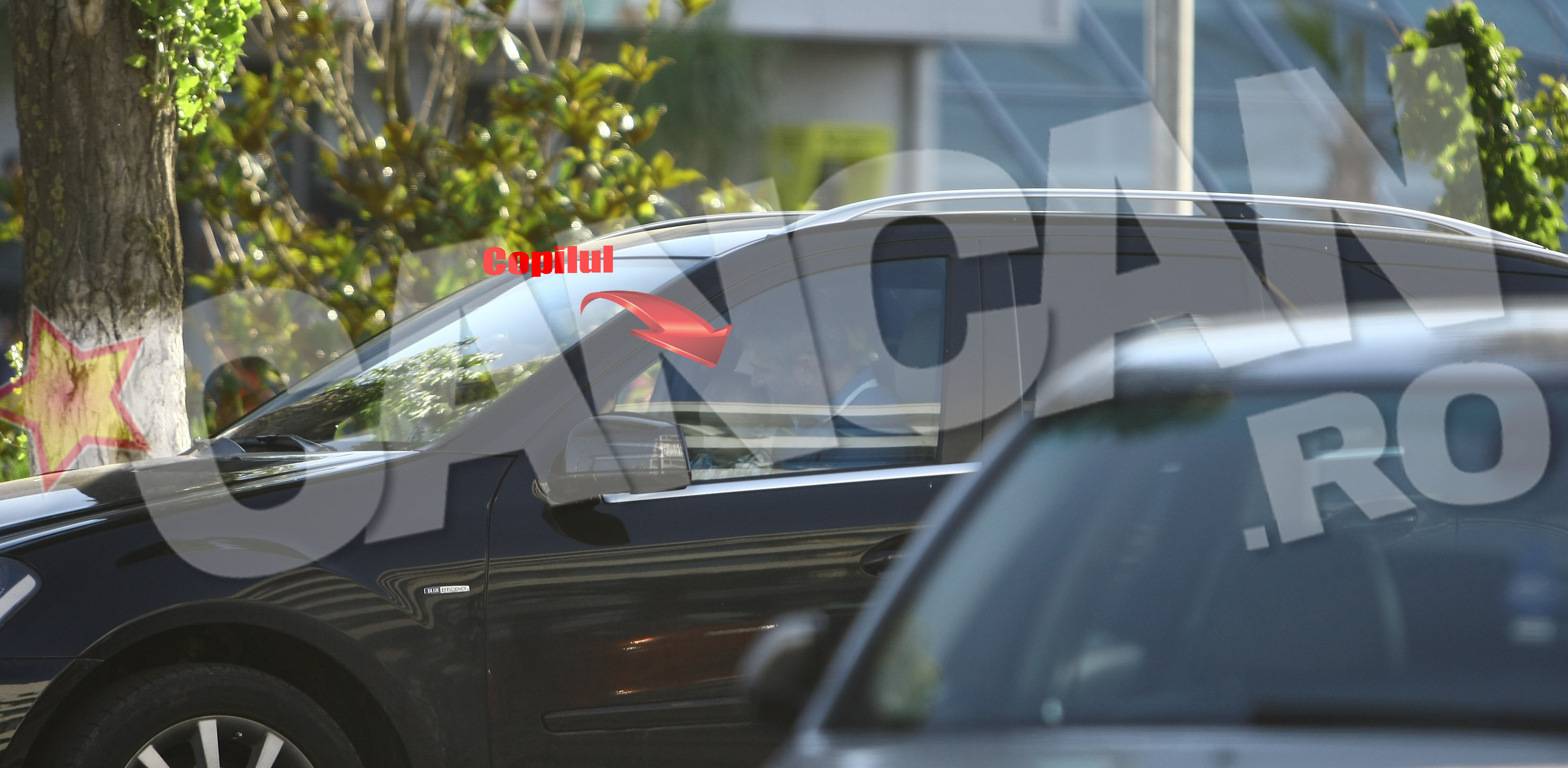 Pandele il tine aproape pe micut in parcare si pare ca-l invata cate ceva din tainele condusului