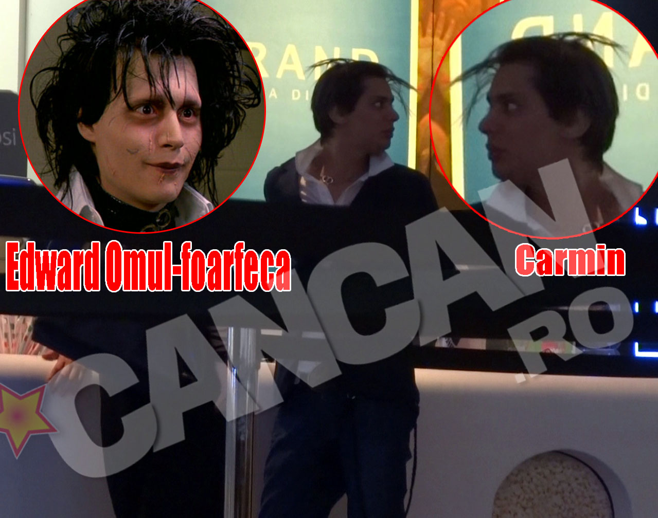 Carmin si-a intors rapid capul, iar parul i s-a ciufulit mai ceva decat il avea Johnny Depp in Edward Omul Foarfece