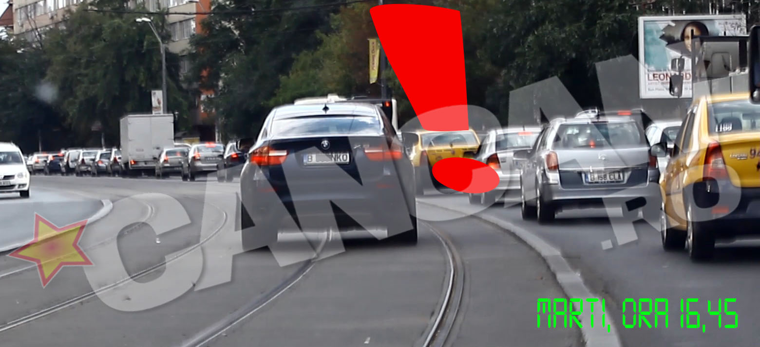 Depaseste coloana pe linia de tramvai