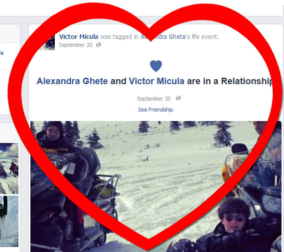 Ca orice tanara care se respecta, Alexandra si-a facut imediat publica pe contul de socializare relatia cu...Victoras.