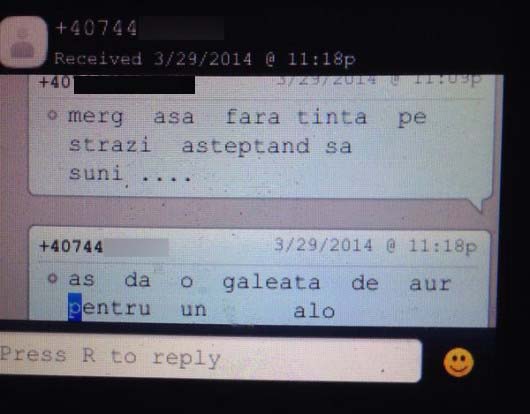 Marian Ionescu i-a trimis fostei iubite mesaje cu conotatii manelistice