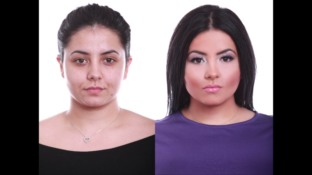 Asa arata Gabriela, inainte si dupa machiaj