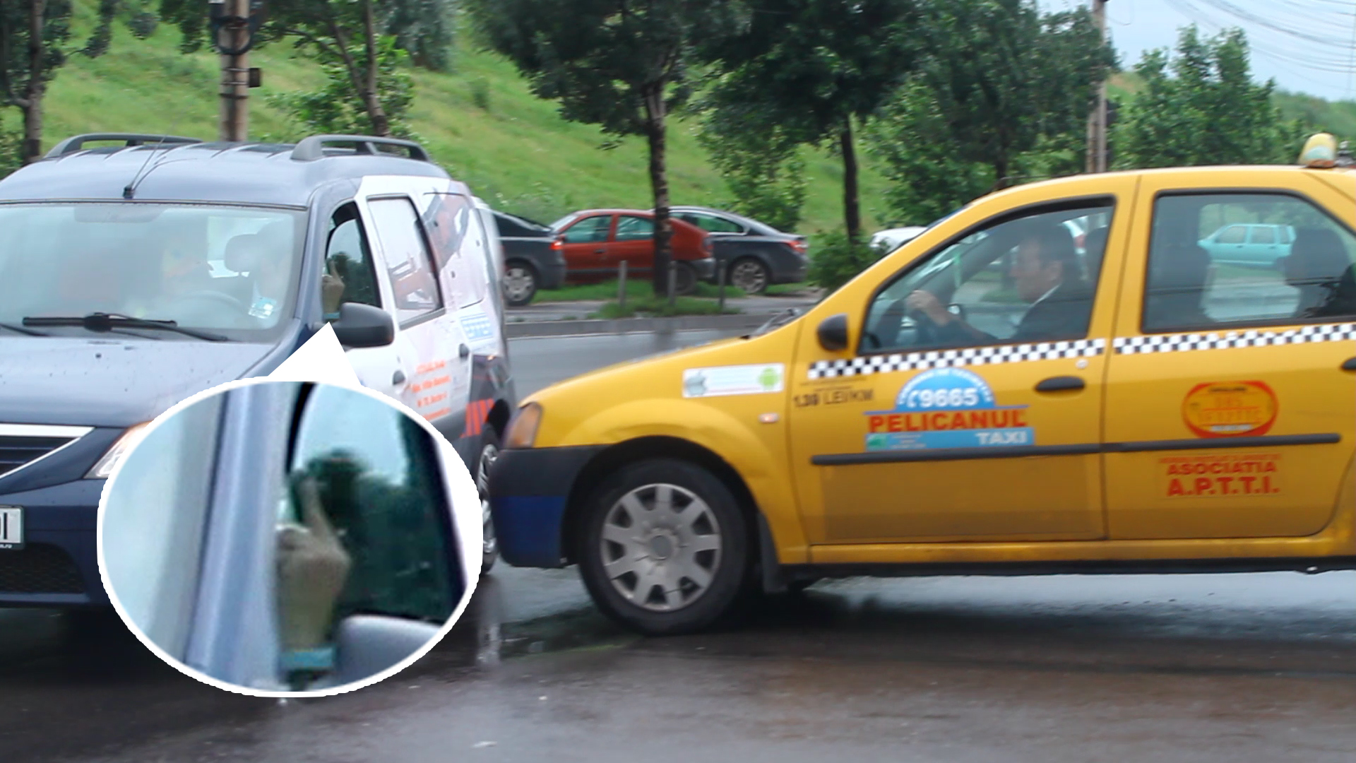 Soferul speriat a inceput sa faca scene obscene catre Florin Salam si soferul de taxi