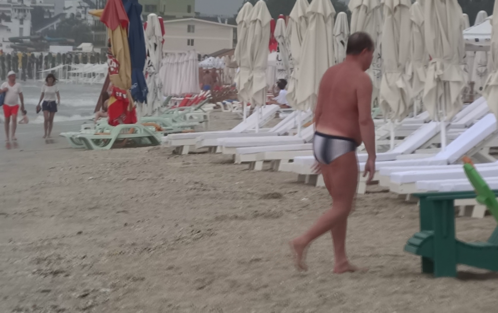 Plaja din Mamaia era aproape pustie