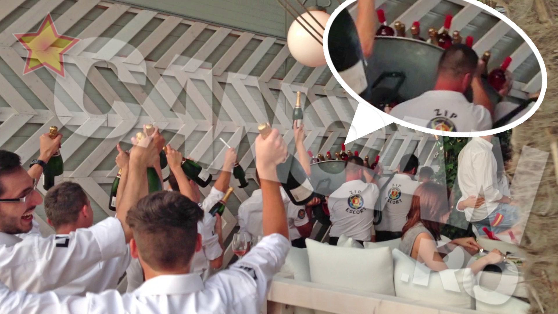 Ospatarii aduc la masa roaba de sampanie