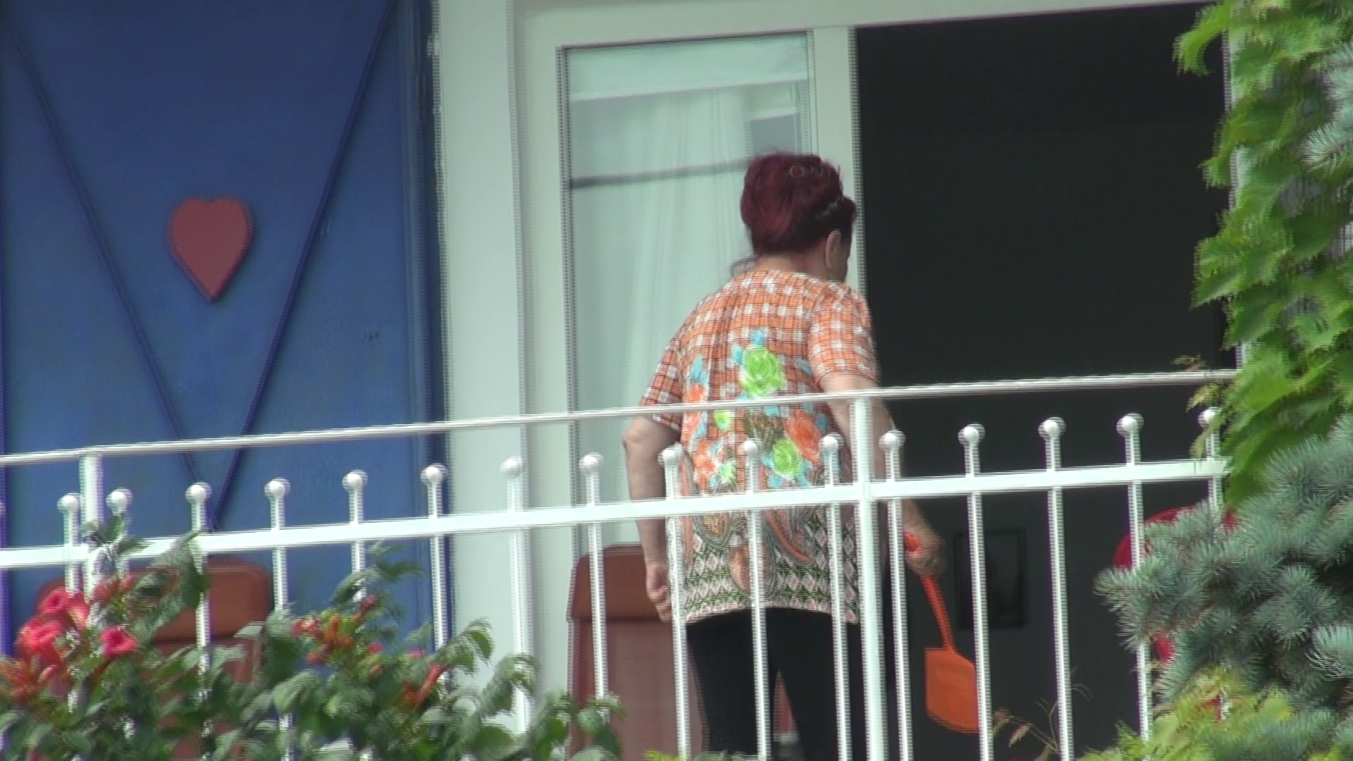 Dupa ce a terminat conversatia, vedeta se retrage in casa