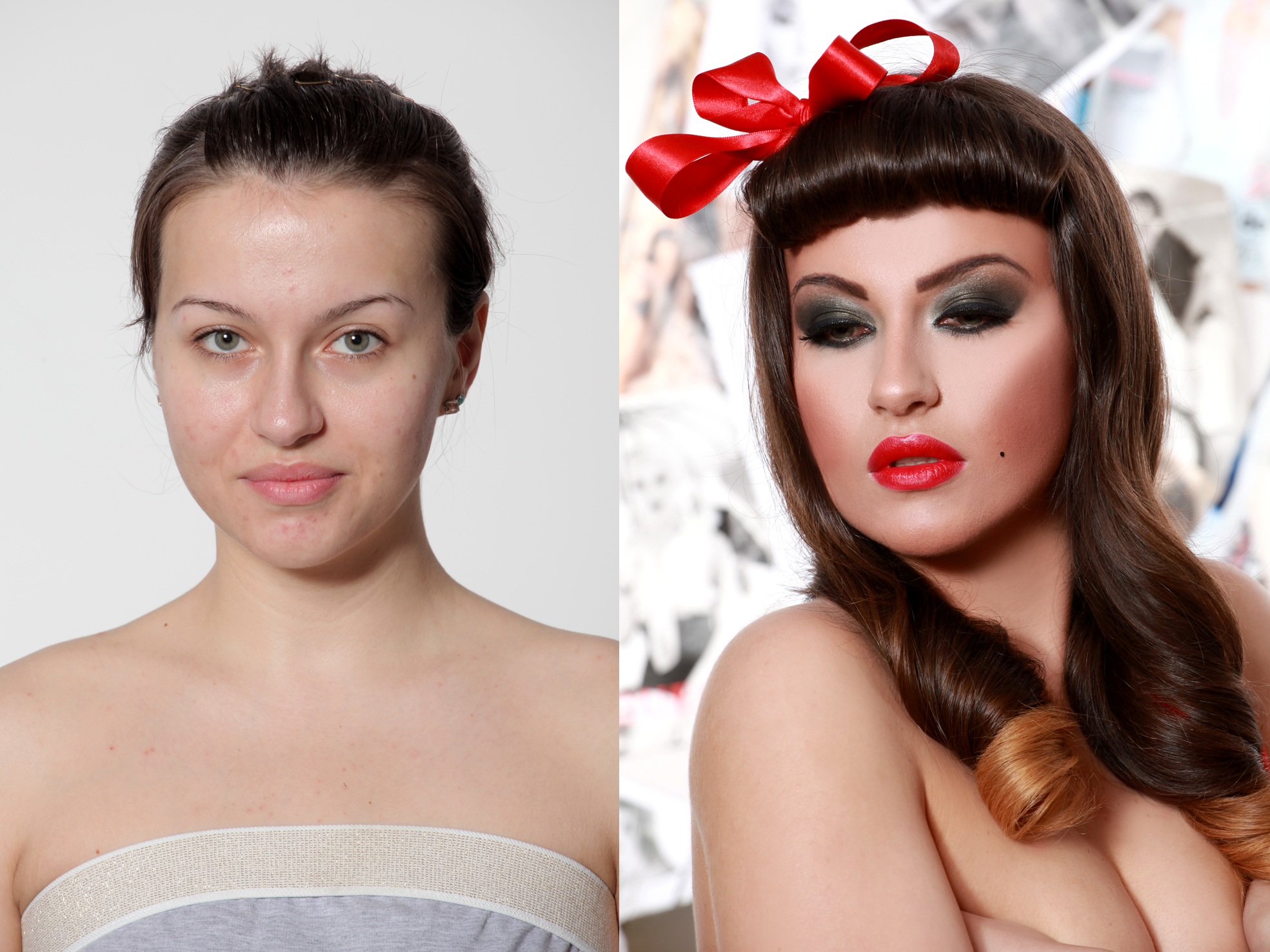 Transformarea este incredibila, dupa jumatate de ora de machiaj