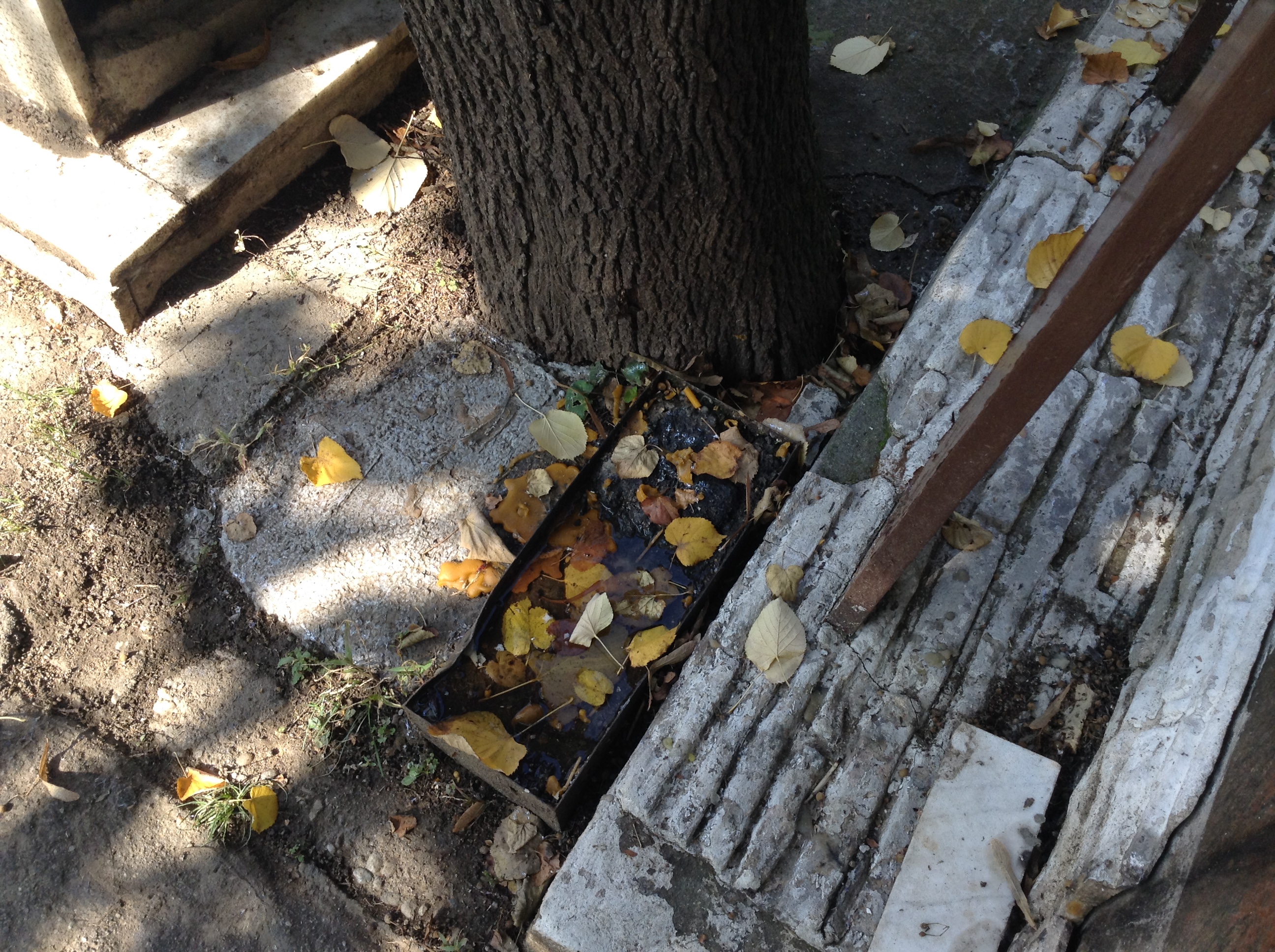 Locul unde ar trebui sa fie lumanari, este plin de apa