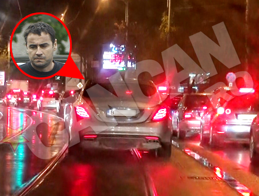 Dinu Pescariu nu a mai avut rabdare sa stea in coloana si a depasit masinile pe linia de tramvai