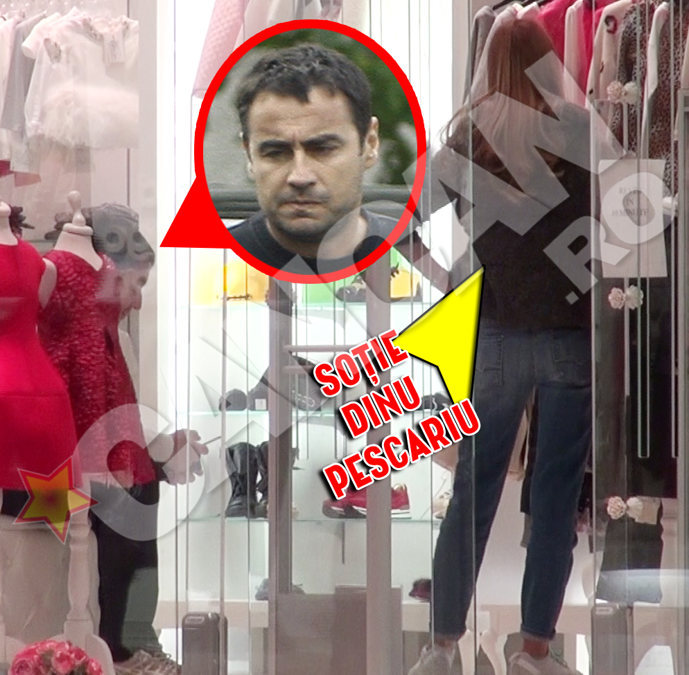 Abatut, Dinu Pescariu s-a asezat pe un scaun din magazin si si-a lasat sotia sa se ocupe de achizitiile vestimentare
