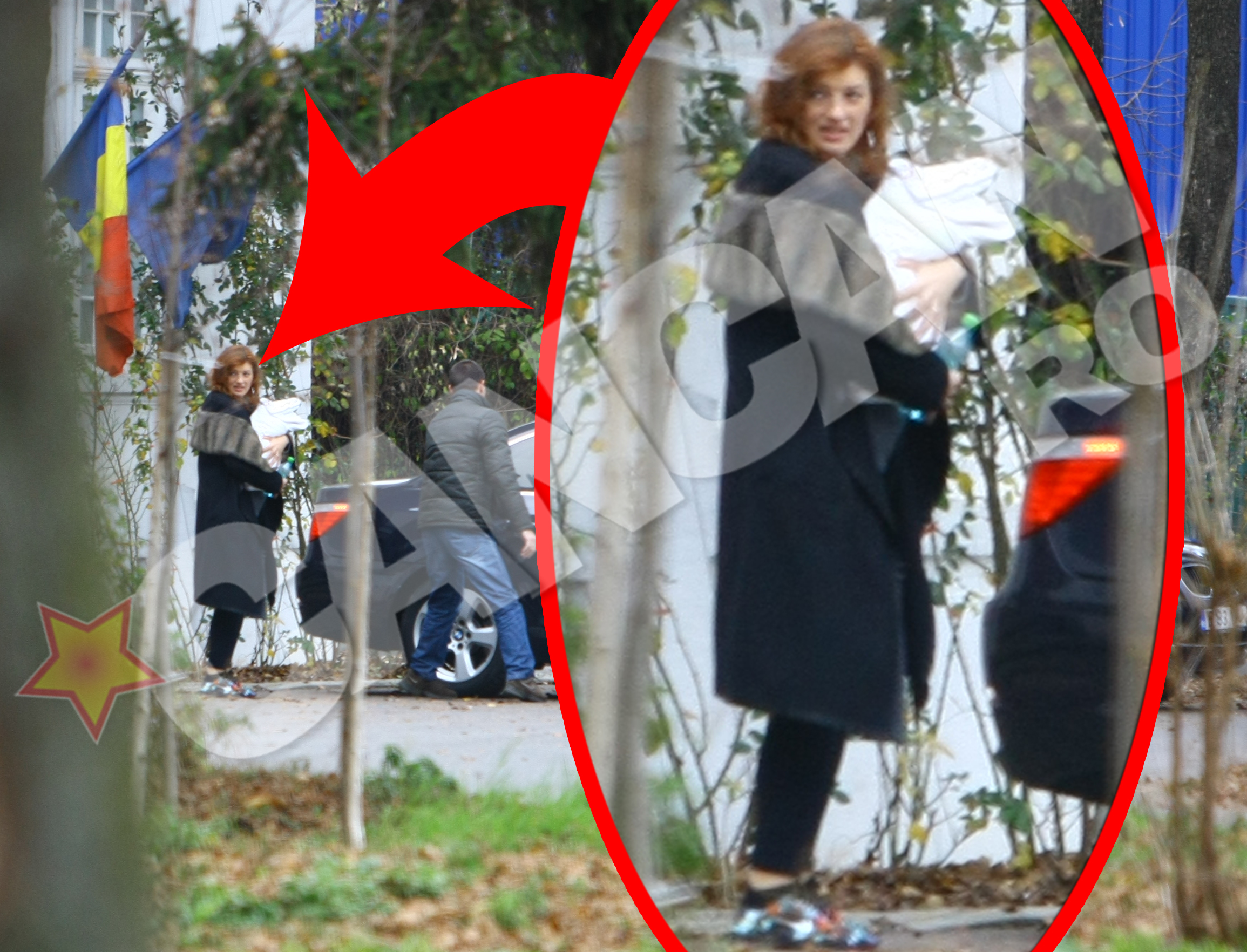 Spre seara, Ioana Basescu pleaca cu fiul ei de la munca