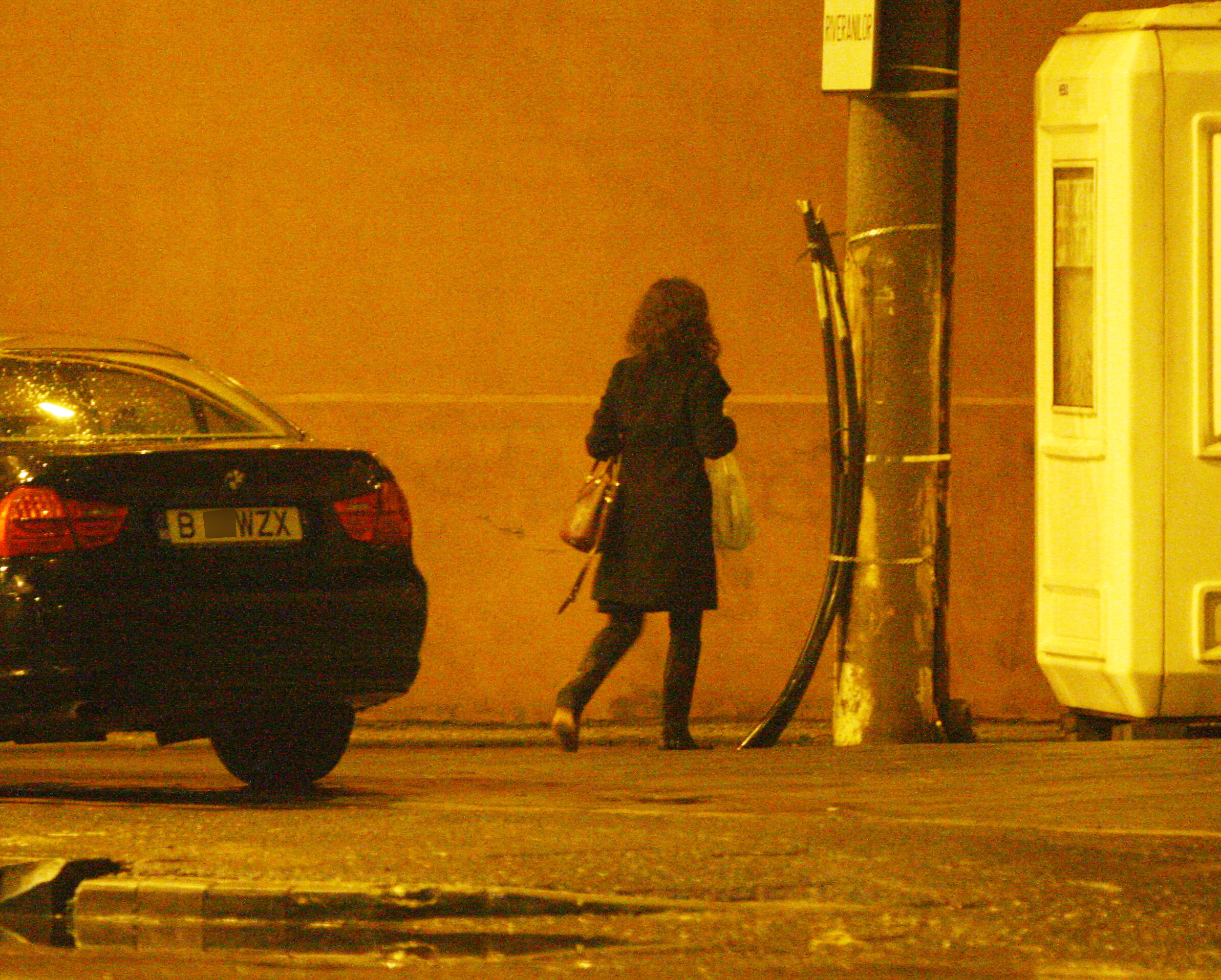 Femeia inchide masina si se indreapta spre apartamentul in care locuieste