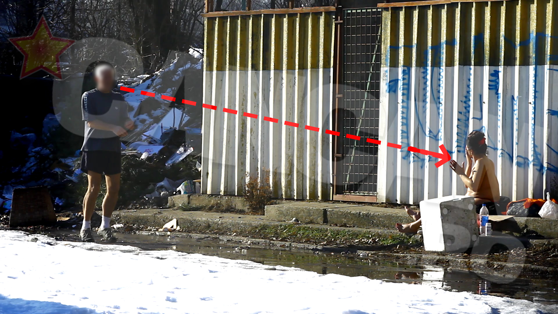 Barbatul, care se pregatea de o alergare, a incercat sa intre in vorba cu femeia, dar fara succes