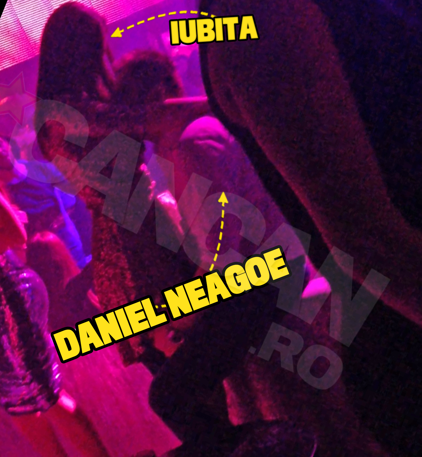 Momentul culminant: capul politicianului a ajuns in decolteul roscatei