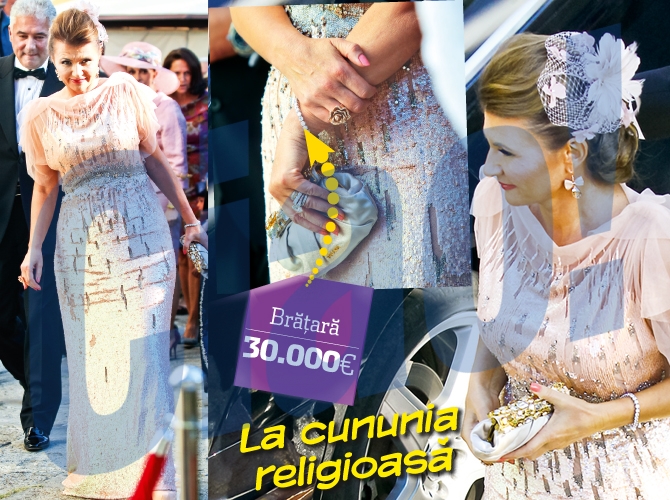 La cununia religioasa a Elenei Basescu, Miorita Videanu a purtat rochia lui Kate Middleton si bijuterii de 30.000 de euro