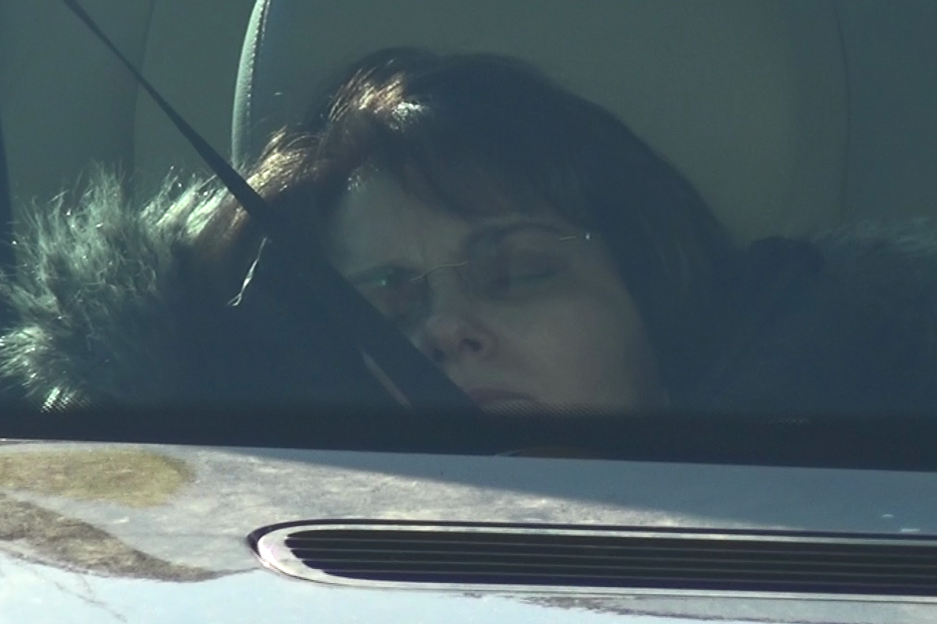Mariana Bitang trage un pui de somn in masina