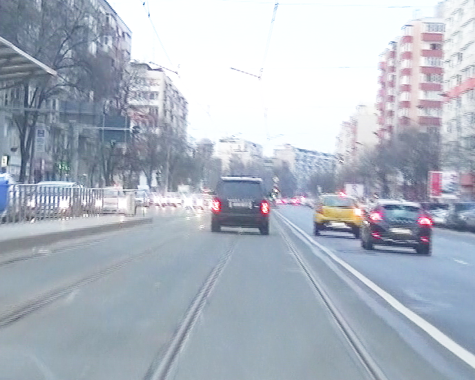 Masina in care se afla sotia lui Netoiu a rulat minute bune pe linia de tramvai