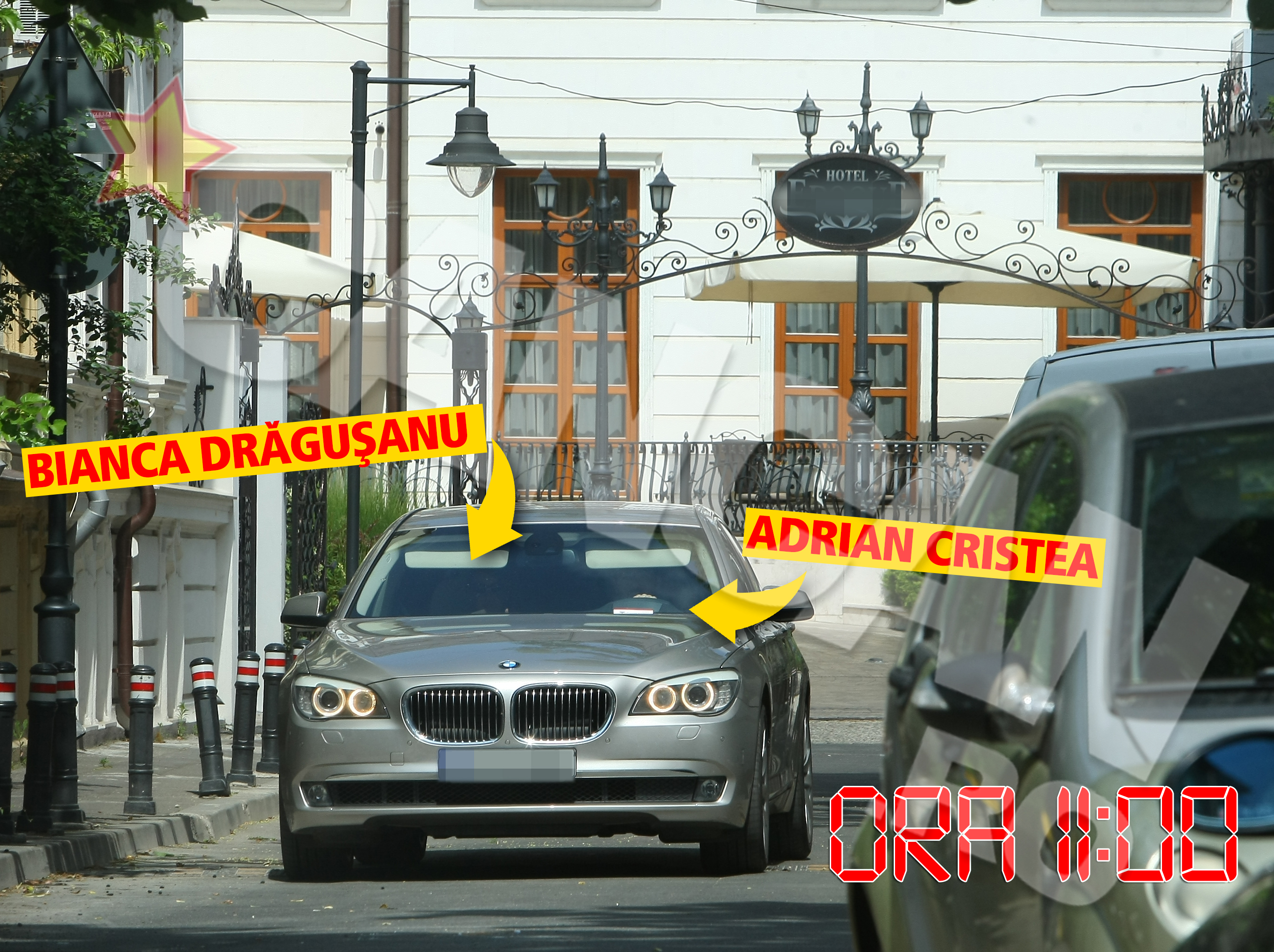 In jur de ora 11 Bianca si Cristea parasesc hotelul