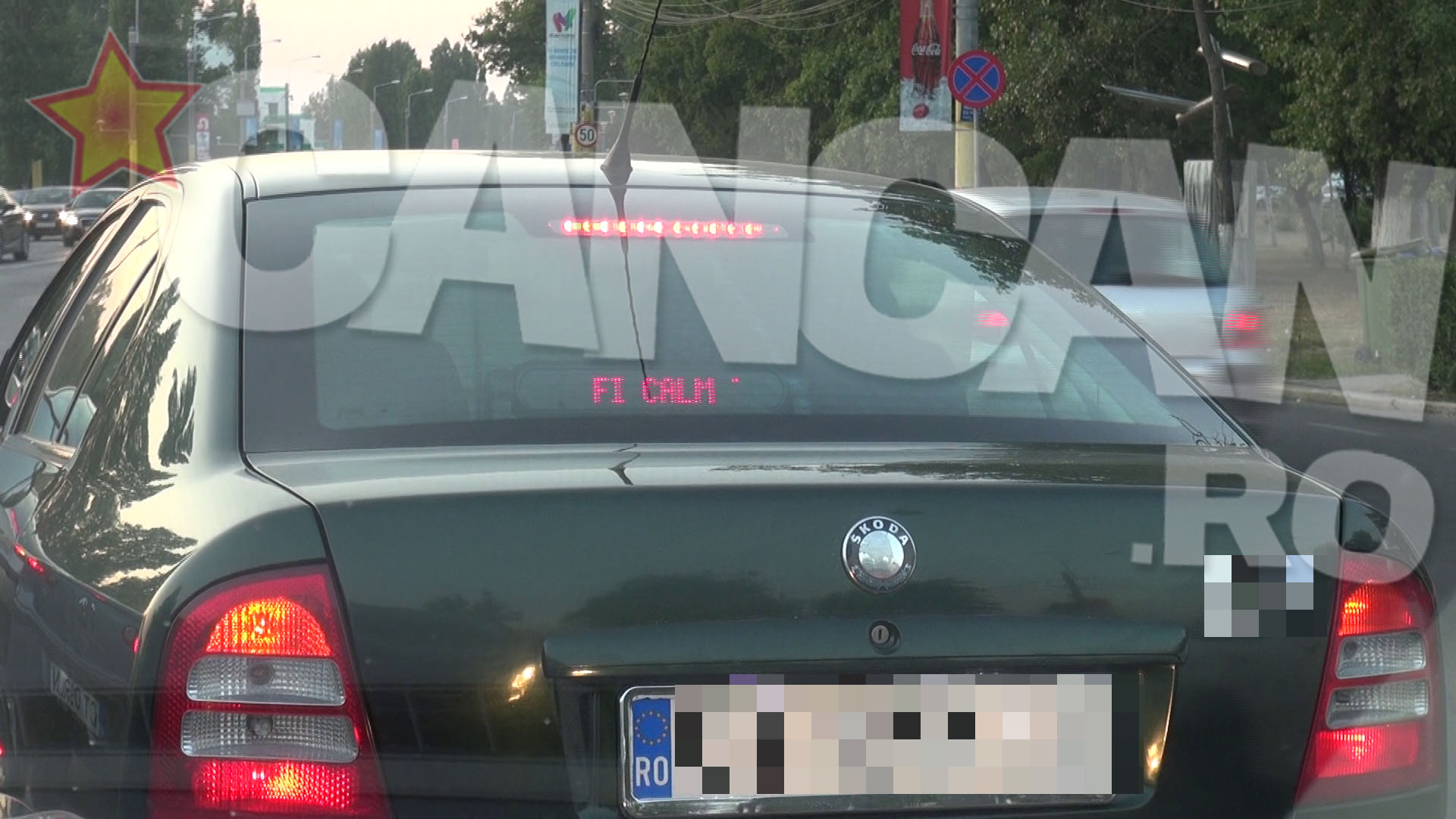 Mesaj naucitor pe masina unui constantean