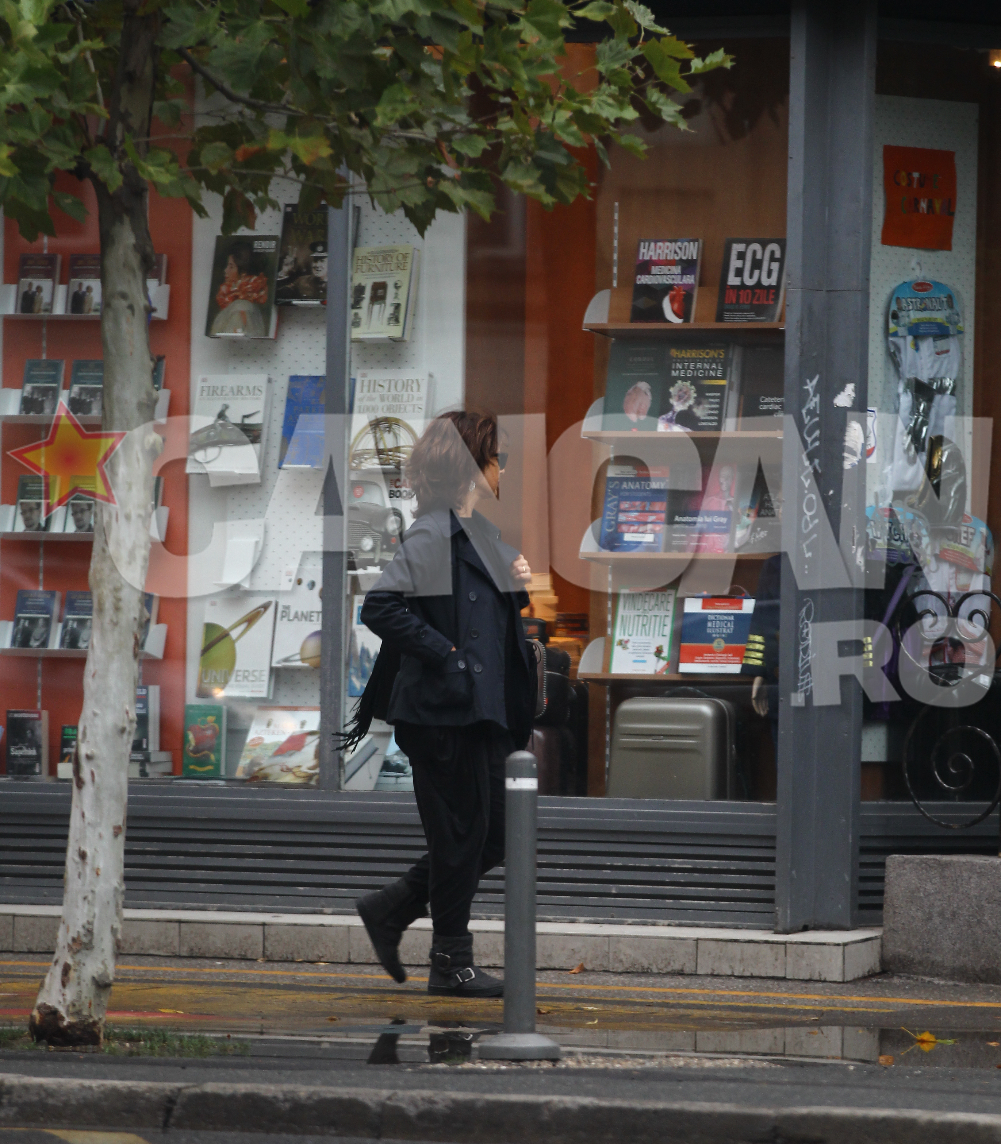 Oana intra intr-o librarie