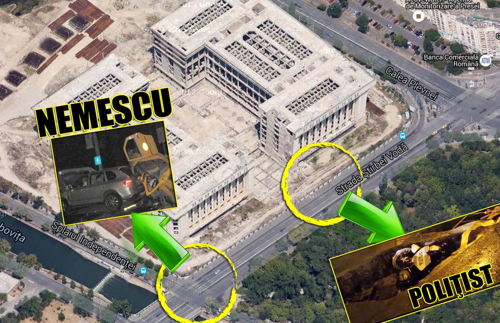 La 100 de metri de locul in care si-a pierdut viata Cristian Nemescu, politistul de la rutiera a cazut in groapa