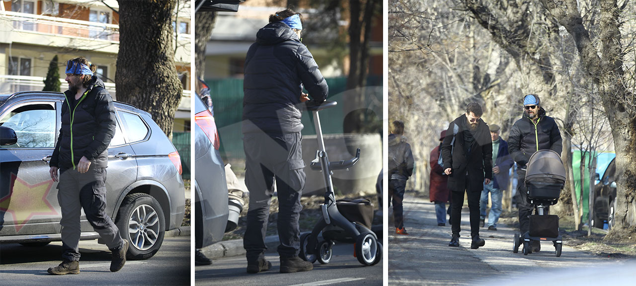Florin Piersic Jr. este un tata model. Si-a lasat iubita sa se relaxeze si a plecat la o mica plimbare..ca intre baieti