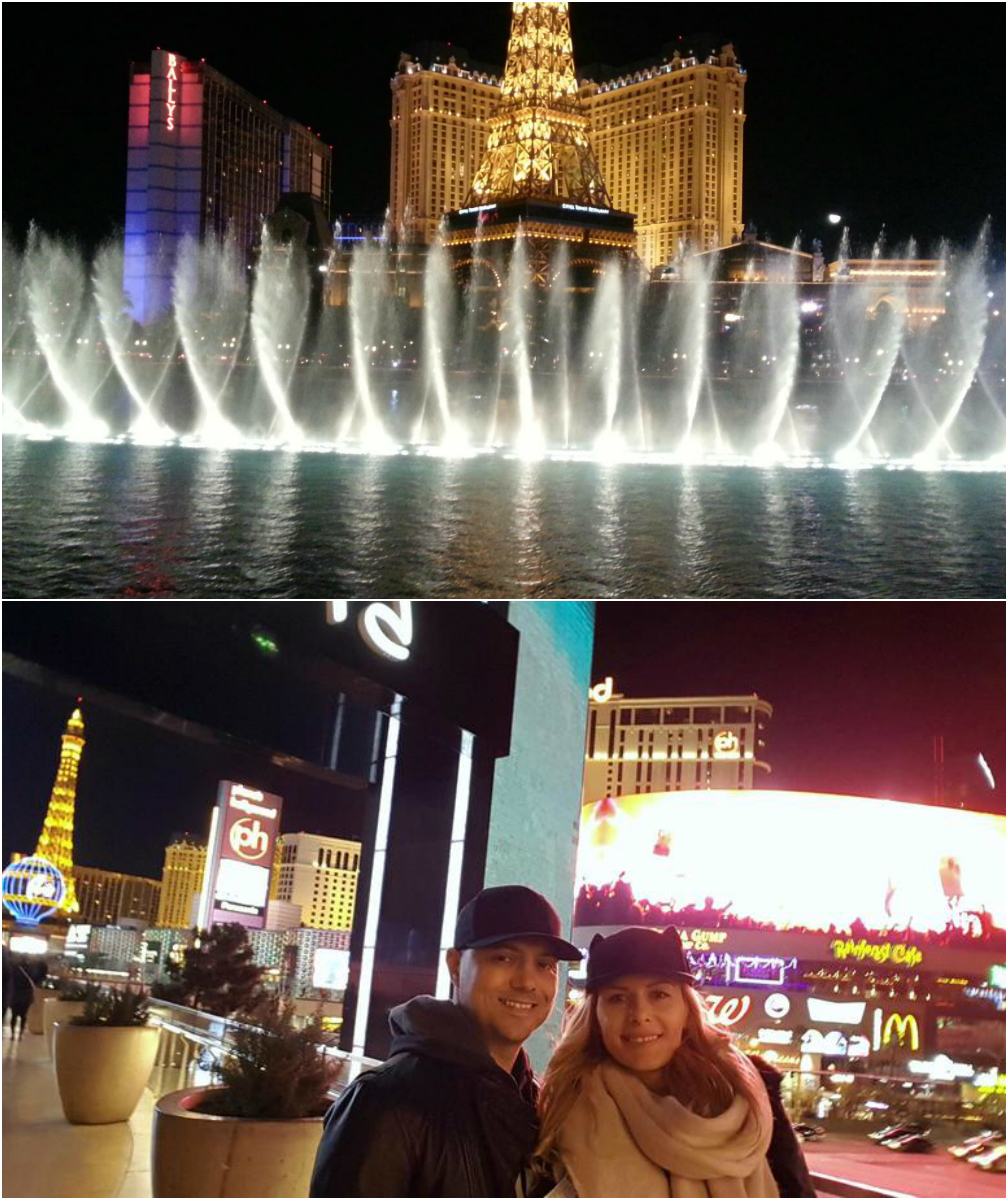 Dan Badea şi Mădălina au mers în Las Vegas (foto jos), iar în 2013 actorul o ducea şi pe Lora în acelaşi loc (foto sus) - artista încă mai are imaginea pe contul său de Facebook