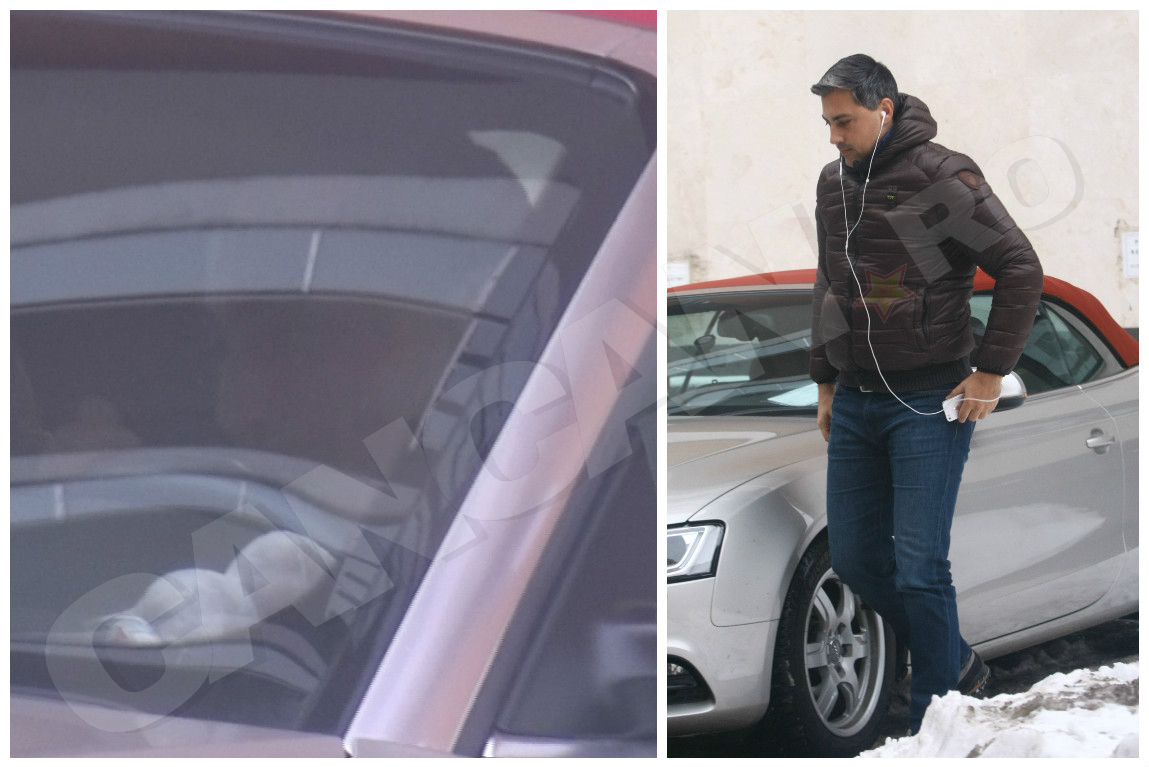 Alexandru Ciucu serveşte masa în maşină.