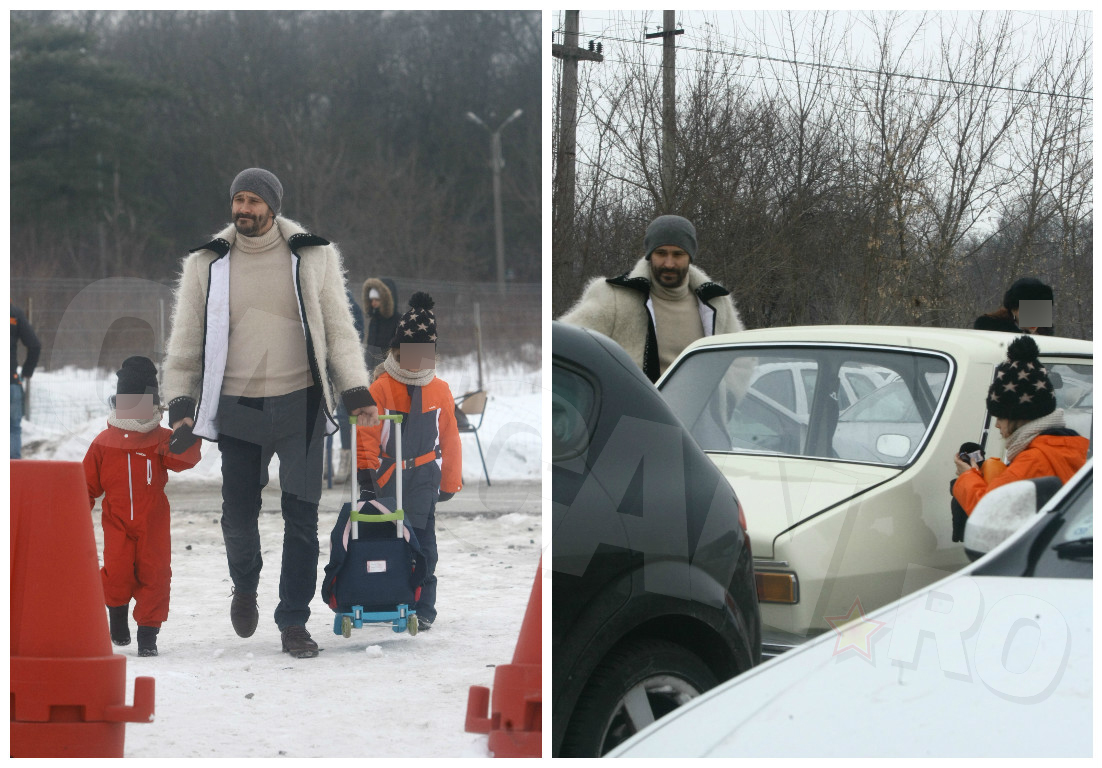 Nicolai Tand şi-a luat copiii de la şcoală o Dacie veche, model 1300, de care este tare mândru.