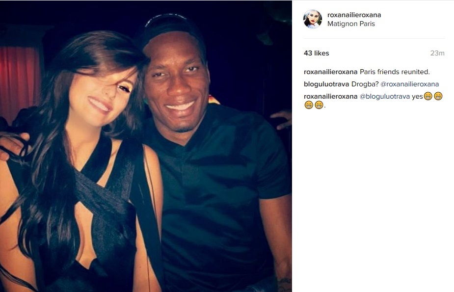 Roxana Ilie, împreună cu Didier Drogba